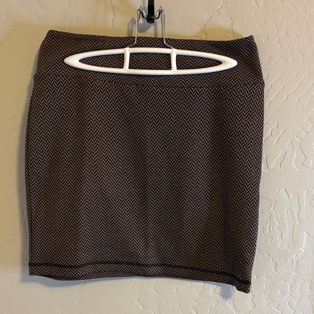 Kavu Brown Herringbone Pencil Skirt